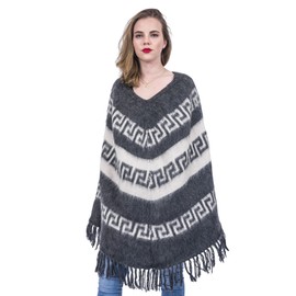 Gamboa Genuine Alpaca Poncho for Women Shall Knitted Wrap Cape