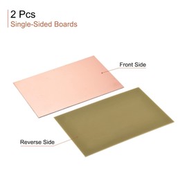 sourcing map Pack of 2 PCB Copper Plated Circuit Boards Laminate 150 mm x 100 mm x 2 mm FR4 Glass Fibre Single Sided for Circuit Projects