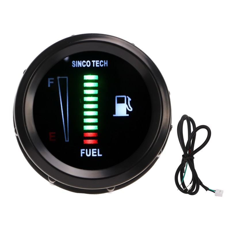 52mm Oil Fuel Level Gauge Meter Indicator LED Flashing Reminder