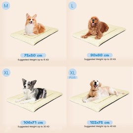Baodan Dog Bed Medium Small Dogs, Washable Dog Cushion for Small, Medium Dogs, Dog Bed - 75 x 50 cm, Super Soft Cat Bed with Non-Slip Underside, Beige