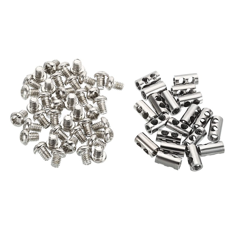 PATIKIL 20pcs 5.3x10mm Wire Rope Clip Steel Cable Clamp 3mm