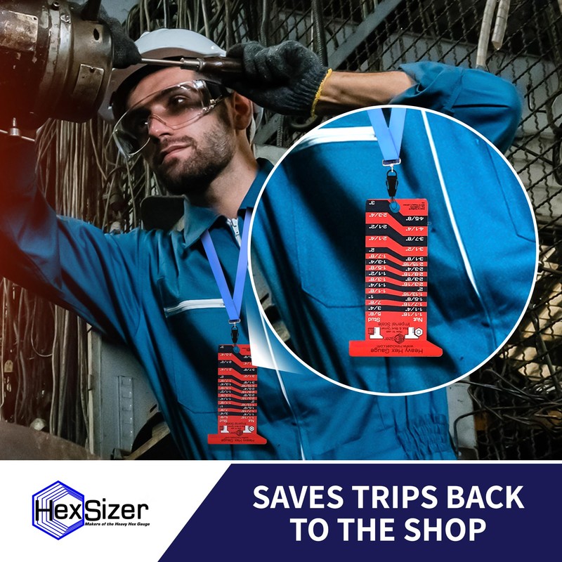 HexSizer 10 Pack Heavy Hex Nut, Bolt & Stud Gauge