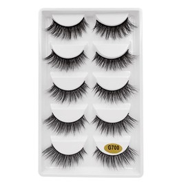 5 Pairs Mink Eyelashes Ultra Thick Stage Makeup Natural False Eyelashes Long Eyelashes Extension False Eyelashes Handmade (G700)