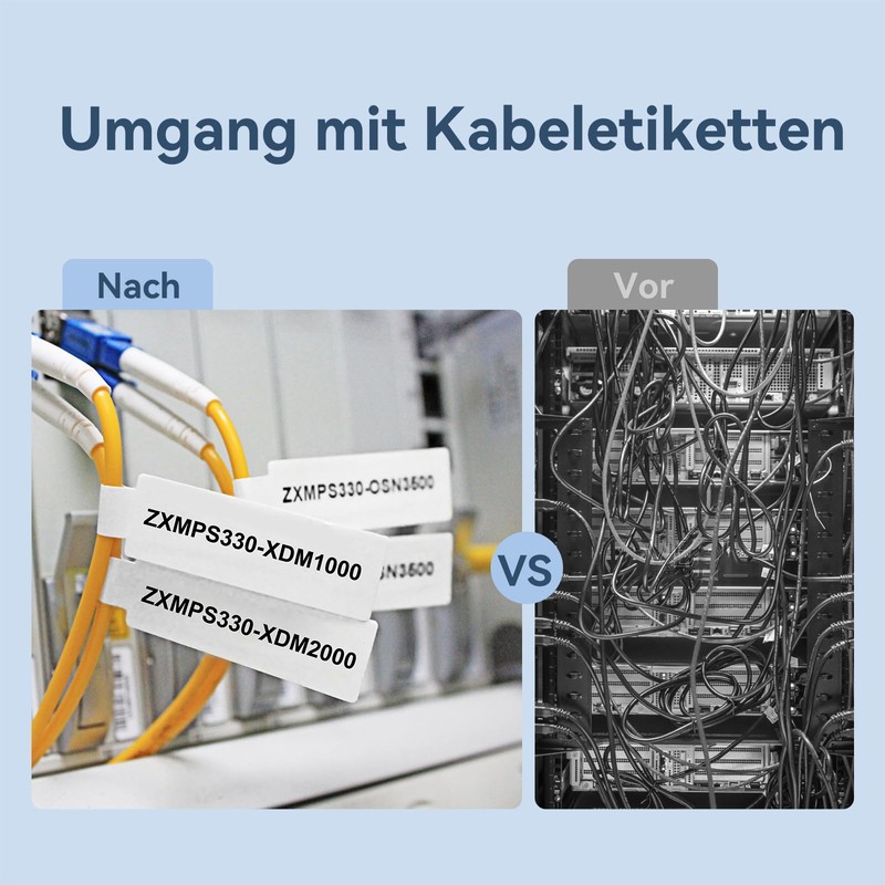 NIIMBOT Thermal Cable Labels, 12.5 x 109 mm Label Printer,