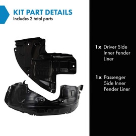 TRQ TRQ Inner Fender Liner Set Compatible with 2010-2015 Mazda CX-9 MA1248141 MA1248144 MA1251114