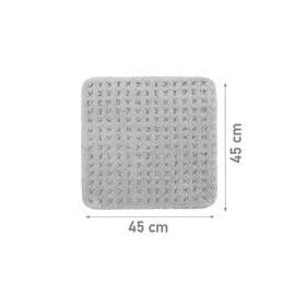 PANA® Fluffy Bath Mat (45 x 45 cm) • Toilet Mat without Cut-Out Made of Soft Microfibres • Non-Slip & Washable Bath Mat • Small Toilet Bath Mat • Colour: Soft Grey