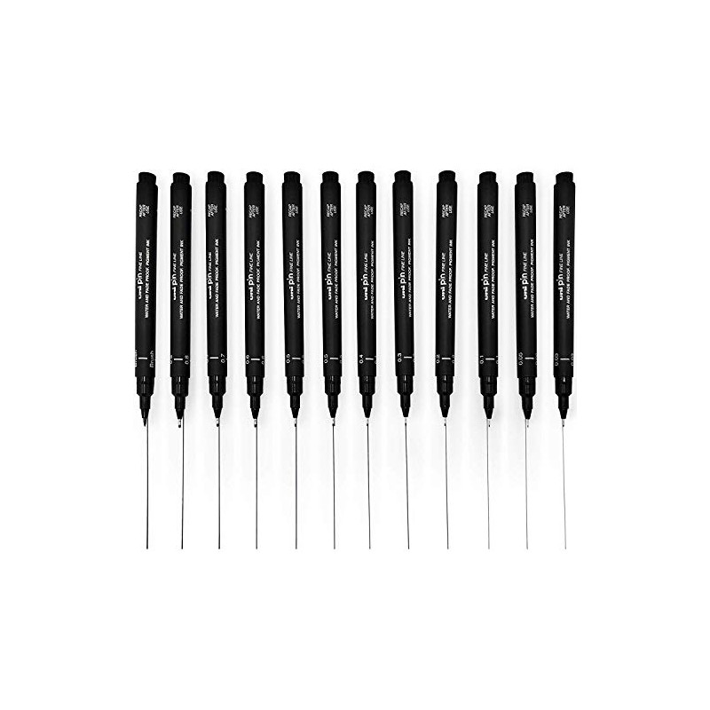 Uni Pin Fineliner Drawing Pen - Full Set of 11