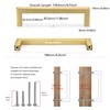TUNNY 10 Pack Kitchen Square Cabinet Handles -6.3"/160mm Gold Brushed
