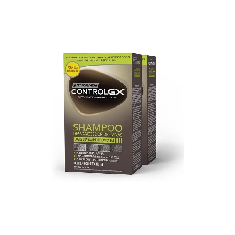 Shampoo Desvanecedor De Canas Just For Men Control Gx 2-pack
