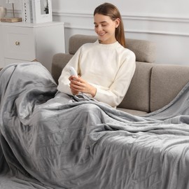 Heated Blanket Queen Size Electric Blanket 84''X90'' - Fast Heating Blanket Ultra Soft Warming Blankets for Adults With 5 Heat Levels & 10 Hrs Timer, Machine Washable Queen Heated Blanket(Subtle Gray)