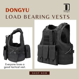 Dongyu Load Bearing Vests, for Holding Guns, Grenades and Ammunition, Multifunctional, Protective, Waterproof, Black