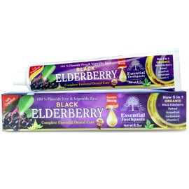 Black Elderberry Essential Toothpaste - 6.5 oz Pack of 1 | A Unique Blend of Black Elderberry, Babool, Grapefruit, Cardamom, Vitamin C