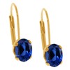 Gem Stone King 2.00 Cttw Blue Created Sapphire Yellow Gold