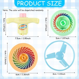 Party Bag Children's Birthday, 12-Piece Gyroscope Propeller Toy Set, with Launcher Toy, Colourful Spinning Top and Propeller, Party Bag Filler, Classroom Prices, Birthday Goodies for Boys and Girls
