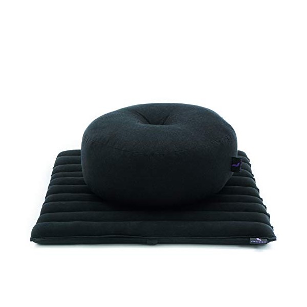 Leewadee Meditation Cushion Set: Round Zafu Pillow and Small Square