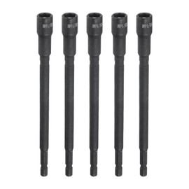sourcing map 5Pcs Magnetic Nut Driver 5/16" x 1/4" Long Quick Change Hex Shank Magnetic SAE Nut Driver CRV Steel for Impact Drive Nuts Bolts Driver Bit Set for Drill