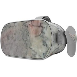 Decal Style Skin Wrap Compatible with Oculus Go Headset - Marble Granite 08 Pink (Oculus NOT Included)