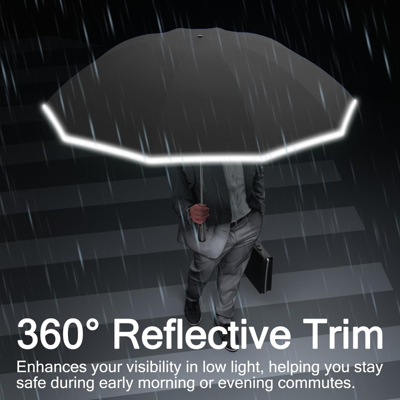 Copulan Windproof Compact Travel Umbrella,Large Strong but Light Portable and