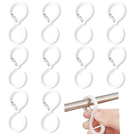 QEDBOJE Pack of 10 Hanging Hooks, Anti-Drop Hangers, Hanging Hooks for Clothes Rail, S-shaped Hooks for Kitchen, Bathroom, Bedroom, Office, Garden
