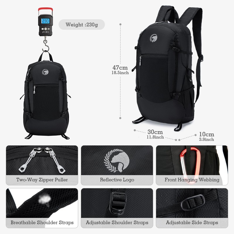 BAGROUPS Foldable Lightweight Sports Backpack Men's Waterproof Backpack Trekking Backpack