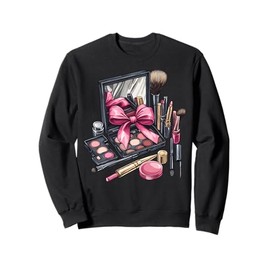 Coquette Bow Makeup Artist MUA Skincare Cosmetologist Girl Sweatshirt