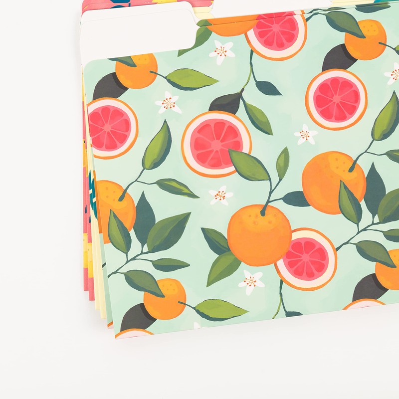 U Brands Fashion File Folders, 1/3-Cut Tabs in Assorted Positions,