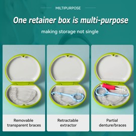 Annhua Denture Retainer Case, Retainer Container with Magnetic Closure, Mouthguard Box Denture Holder Container,Black