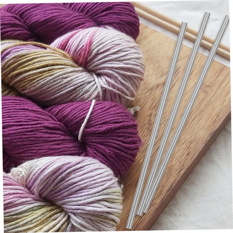 STOBOK Essential Knitting Supplies: 20pcs Metal Knitting Steel Rod Set
