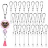 Dunzoom 24 Pieces Beadable Keychain Bars Sliver Bead Keychain Bulk