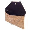 Unique Pattern Laser Cut Cork Envelope Clutch, Silver Medium