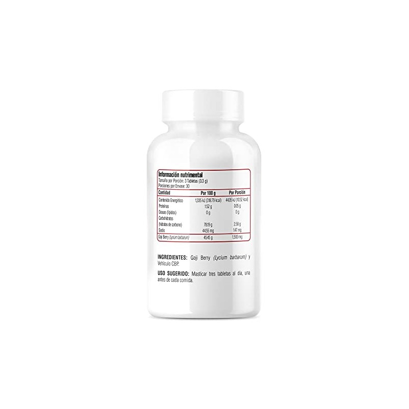 Goji Berry en Tabletas Masticables - 90 tabletas - Suplemento