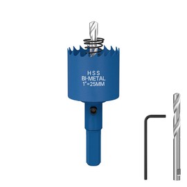 ANDELI 1" Bi-Metal Hole Saw with Center Drill, to be Assembled, high Opening Efficiency for Wood, Corn Hole Boards, Plastic, plasterboard and Thin Sheet Metal Openings