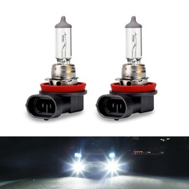 jokormo 2 PCS H11 Automotive Halogen Bulb, 12V 55W Quartz Lamp Super Bright Beam Low Beam/High Beam Fog Light Replacement, All-in-one Plug Play Bulb, Automotive Lighting Accessories (White)