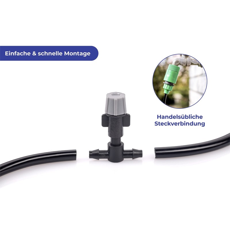 Maximex Garden Watering System - Easy Fit Plastic Black