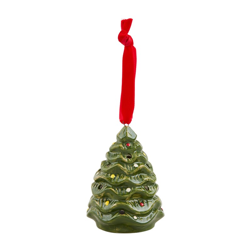 Mud Pie Classic Light Ornament, Tree, 3 3/4" x 2