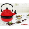 HOME-X Santa Claus Whistling Kettle, Porcelain Coated Steel Kettle for