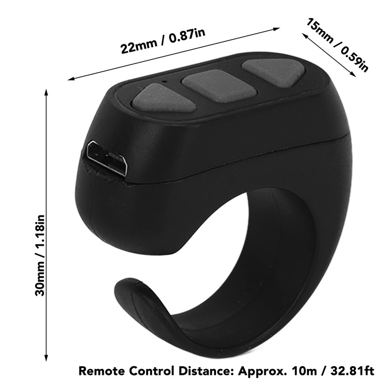 Bluetooth-Fernbedienungs-Seitenwender, TikTok für Kindle App Remote Scrolling Ring Clicker, Bluetooth-Videoaufnahme-Ring-Controller,