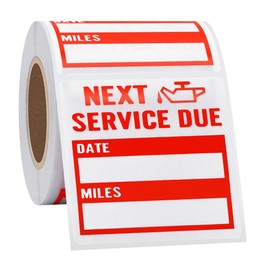 Hycodest Oil Change Stickers 200 Pcs 2x2 Service Reminder Labels Window Stickers for Cars (Red)