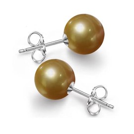 10/12mm Ocean Shell Pearl Stud Earrings Multicolor Shell Beads Pearl Stud Earrings Fashion Jewelry for Women-10MM Gold