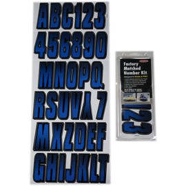 Hardline Products Series 300 Factory Matched 3-Inch Boat & PWC Registration Number Kit, Blue/Black,BLBKG300