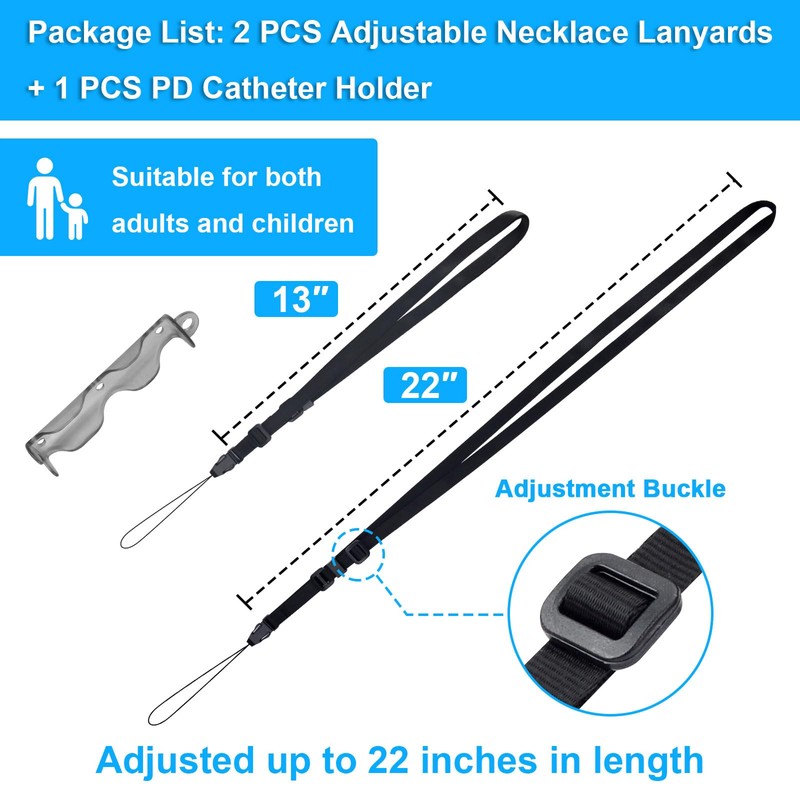 1 PCS PD Catheter Holder with 2 PCS Adjustable Necklace