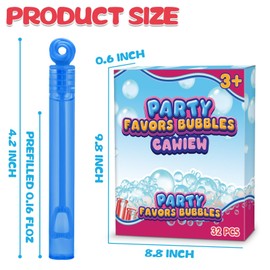 Goodie Bags Stuffers for Kids Party, 32 Pack Mini Neon Bubble Wands for Party Favors Supplies in Gift Box, Classroom School Reward, and Pinata Filler Toys, Birthday Decorations, Small Halloween Treats