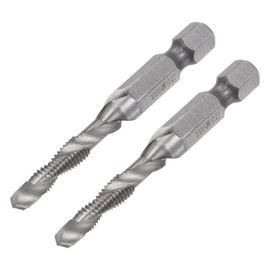sourcing map 2 Pieces Combined Drill Tap TiAlN Coated Cobalt Spiral Cutting Tool Replacement M5 x 0.8