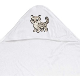 Azeeda 'Cute Snow Leopard' Baby Hooded Towel (HT00037743)