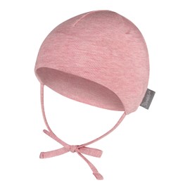 Sterntaler OCS Beanie Melange - Soft Beanie Hat Made of Melange Single Jersey (Organic) - Girls' Headgear - Baby and Children Transition Hat with Tie - from Birth, Velvet pink., 37