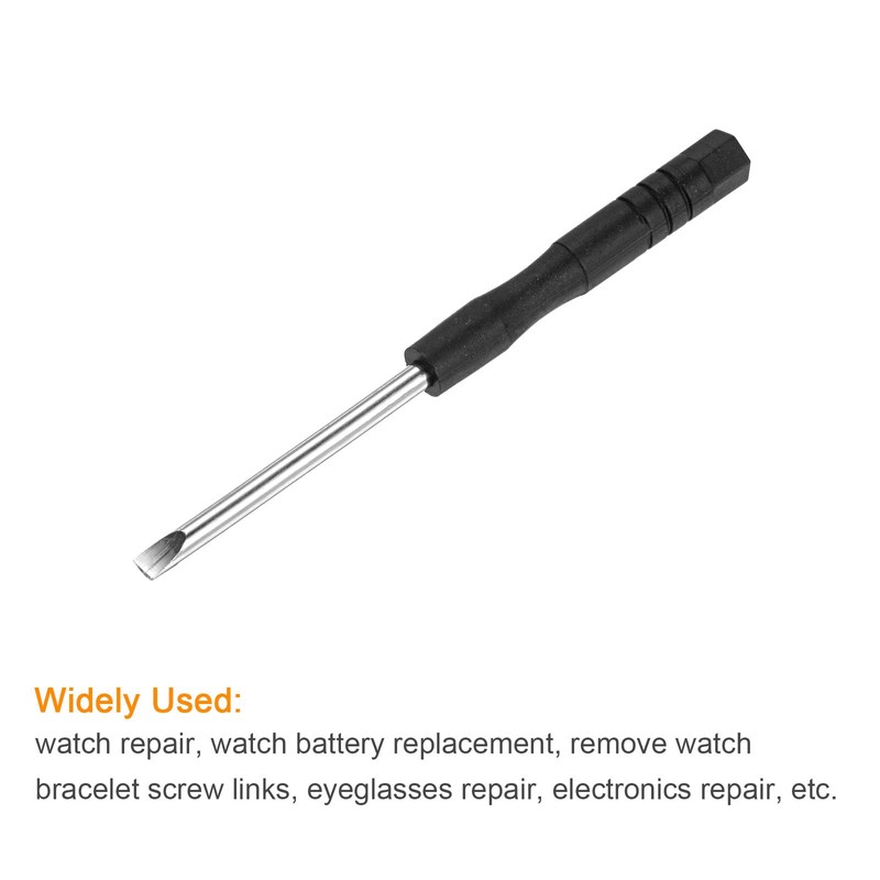 uxcell Mini Slotted Screwdriver, 3.0mm Flat Head for Watch Eyeglasses