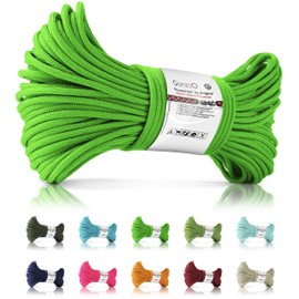 Ganzoo Paracord 425 Rope, 3 mm, Nylon Polyester, Type 2, 30 Metres, 4 Core Strands, Outdoor Cord, Multi-Purpose Rope Dog Collar, Dog Lead, Bracelet, All-purpose Rope, Camping, Survival, Bracelet, Neon