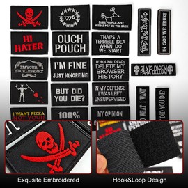 10 Pieces Random Tactical Morale Patches, Full Embroidery Patches with Embroidery, Morale Patch Bundle, Moral Patch with Velcro for Caps, Backpacks, Clothes, Vests, Military Uniforms