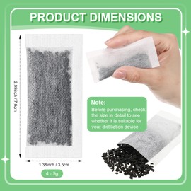 Lounsweer 12 Packs Replacement Activated Charcoal Distiller Filters Coconut Husk Activated Carbon Filter Sachets Compatible with Countertop Water Distiller Models