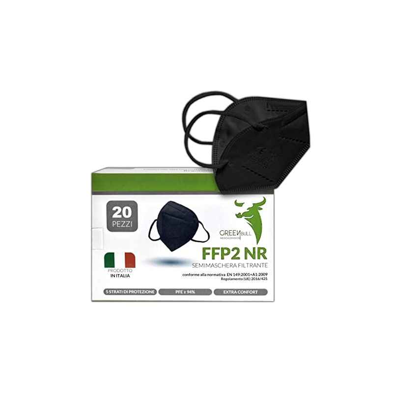 PERISTEGRAF Black FFP2 Masks Pack of 20 - CE 2233